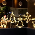 thumbnail image 3 of Christmas Window Lights Decorations, Battery Powered Hanging Warm White Lighted Tree Bell Star Shaped LED Sucker Lamp for Xmas Tree Fireplace Window Indoor Outdoor Decor, 3 of 9