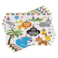 thumbnail image 1 of Ambesonne Birthday Place Mats Set of 4, Wild Animals Birthday, Standard Size, Multicolor, 1 of 6