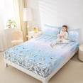 thumbnail image 4 of Homewish Geometric Ombre Stripes Twin Sheet Sets,Chic Silver Diamond Twin Fitted Sheet,Dreamy Blue White Flat Sheet For Girl Teens,Luxury Bedroom Decor,3-Piece, 4 of 7