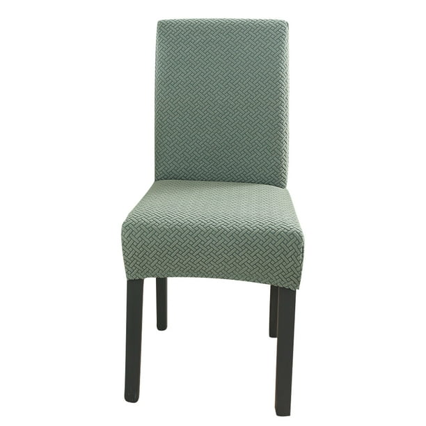 DYstyle Stretch Textured Grid Short Dining Chair Slipcover(Set of 4, Green)