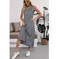 thumbnail image 6 of Women's Multicolour Leopard Checkered Reversible Sleeveless Maxi Dress - Chic Summer Style - [ZhiHiMeRi] | (US 12-14)L, 6 of 12