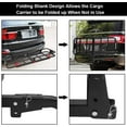 thumbnail image 5 of TUFFIOM 60"x20"x6" Hitch Mount Cargo Carrier W/ Net & Stabilizer, 500lbs Folding Luggage Basket, 5 of 8