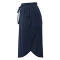 thumbnail image 3 of A2Y Women's Elastic Waist Self Tie Tulip Hem Side Pocket Skirt Navy 5XL, 3 of 5