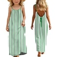 thumbnail image 2 of HBGVBA Girl's Summer Casual Dresses,Sleeveless Strip Midi Sundress,5-14 Years Fashion Striped Loose Spaghetti Strap Maxi Dress with Back Drawstring Casual, 2 of 5