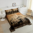 thumbnail image 3 of Jungle Deer Moose Elk Bedding Hunting Animal Queen Comforter Set Cheetah Animal Skin Duvet Insert Woodland Plants Quilt with 2 Pillow Shams Rustic Vintage Grunge Style Skin Friendly Luxury, 3 of 5
