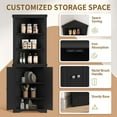 thumbnail image 4 of Lacoo 62'' Tall Corner Cabinet with 3 Shelves and 2 Doors, Corner Storage Cabinet Shelving Storage with Adjustable Shelves for Kitchen Living Room Bathroom, Black, 4 of 7