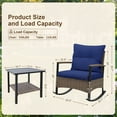 thumbnail image 5 of EAGLE PEAK 3 Piece Wicker Outdoor Rocking Chairs Bistro Set, 2 Rocker Outdoor Chairs Conversation Set, 5 of 9