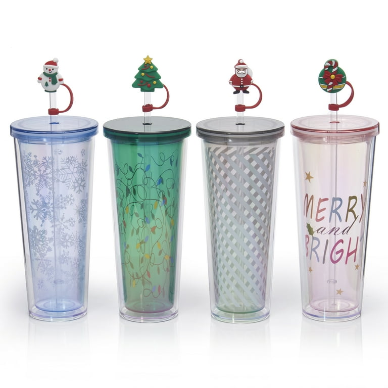 Complete Set Tupperware Holiday Christmas Tumblers LOT of 6 Lid with Seal