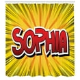 thumbnail image 3 of Ambesonne Sophia Shower Curtain, Retro Comic Western Name, 69"Wx84"L, Yellow Red and Black, 3 of 3