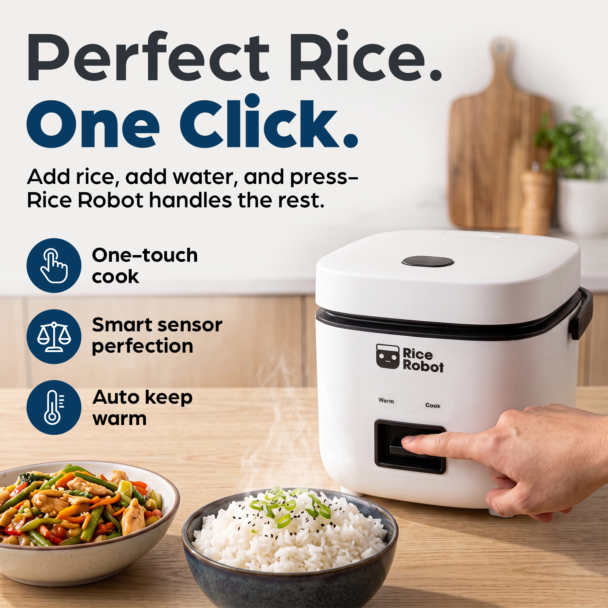 Rice Robot Personal Electric Rice Cooker & Steamer, 4-Cup photo 2