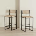 thumbnail image 5 of Topcobe Kitchen Bar Stools with Footrest Set of 2 Paper Rope Weave Dining Chairs Counter Height Barstool, Modern Furniture for Indoor, 5 of 17