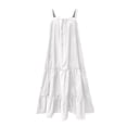 thumbnail image 5 of Women's Square Neck Tiered Midi Dress Casual Loose Ruffle Hem Sleeveless Summer Vacation Dress, 5 of 6