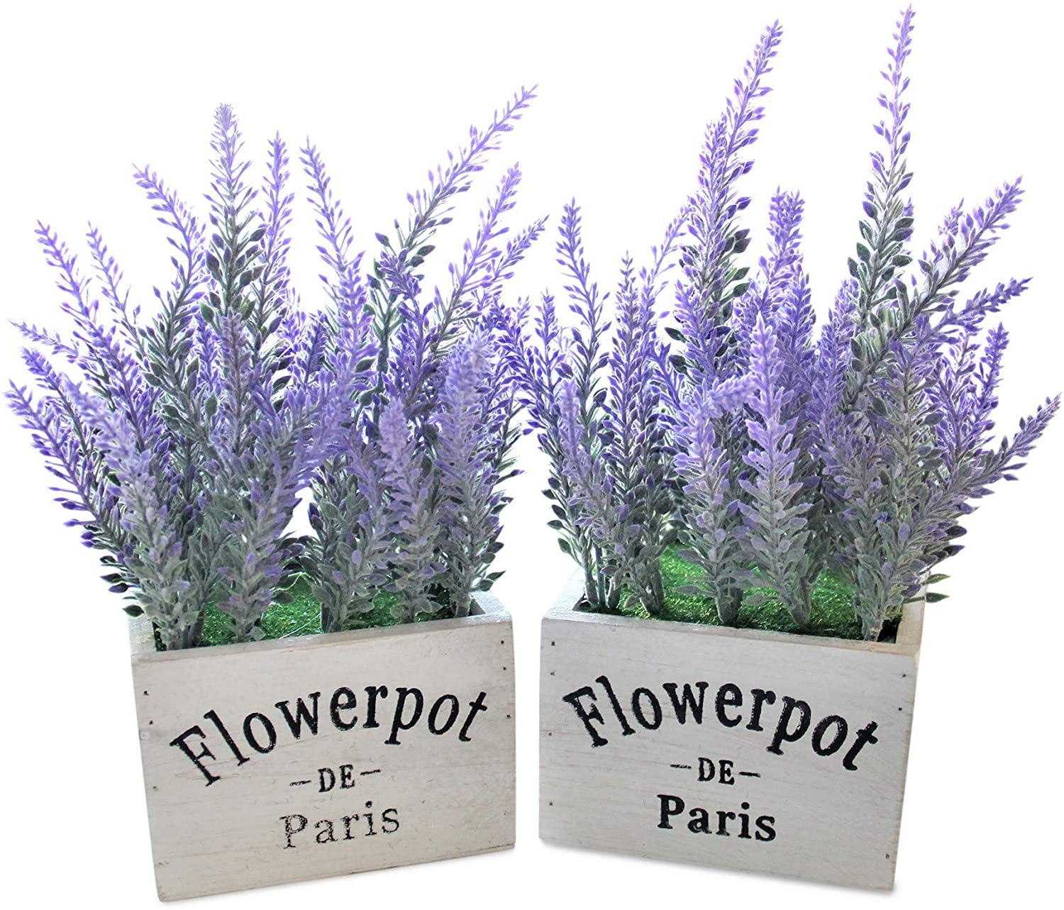 2 New 12in Potted White Lavender Bushes Artificial Silk Flowers Plants OFFER! 