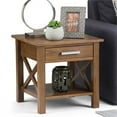 thumbnail image 2 of Simpli Home Kitchener 21 inch Wide Solid Wood Contemporary End Table in Medium Saddle Brown, 2 of 7