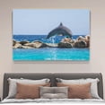 thumbnail image 4 of Póster de lienzo de delfín mular, decoración de dormitorio, paisaje deportivo, decoración de oficina, regalo, estilo marco, 20 x 30 cm, 4 of 8