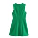 thumbnail image 3 of TRAFZA Vestido corto femenino de verano con cuello cuadrado, sin mangas, con cremallera en la espalda y puntada en forma de A, 3 of 4