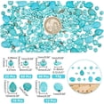 thumbnail image 2 of 1Box About 250 Pcs 6 Styles Turquoise Beads Oval Round Disc Rondelle Chip Teardrop Heishi Beads Irregular Loose Stone Beads for Bracelet Necklace Jewelry Making (Hole: 1mm), 2 of 9