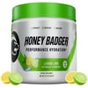 Honey Badger Electrolytes Powder with Nootropics | Vegan Keto Lemon Lime Hydration Supplement Drink Mix with Alpha-GPC, BCAAs + EAAs for Workout Recovery | Sugar Free, Caffeine Free | 30 Servings
