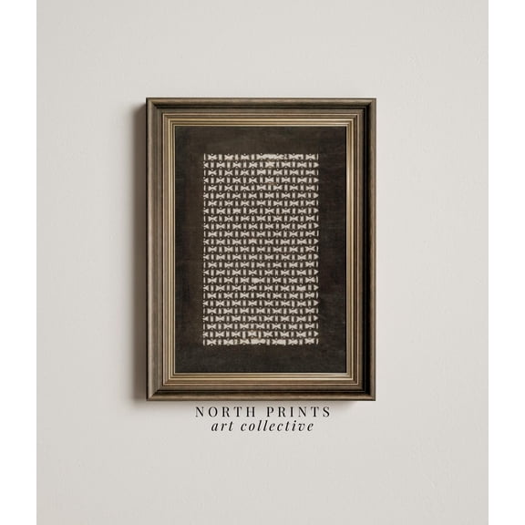 Vintage Geometric Dark Brown Farmhouse Decor Wall Art
