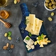 thumbnail image 5 of Constellation Cutting Board, Illustration of Zodiac Signs in Geometric Circle Horoscopes Sun, Tempered Glass Cutting and Serving Board, Wine Bottle Shape, Pale Blue Indigo Yellow, by Ambesonne, 5 of 5