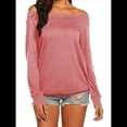 thumbnail image 2 of Blusa de Larga con Cuello y Hombros Descubiertos para Mujer Rosa S, 2 of 6