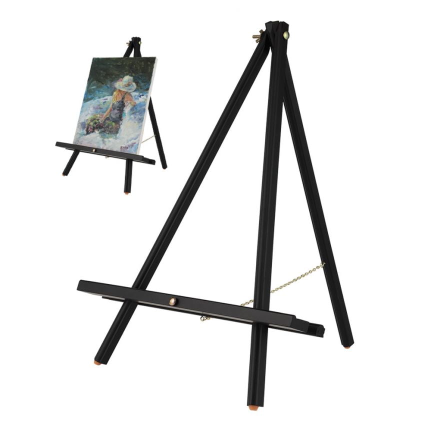 US Art Supply 5 Mini Black Wood Display Easel (Pack of 24), A-Frame Artist  Painting Party Tripod Easel - Tabletop Holder Stand for Small Canvases