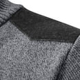 thumbnail image 6 of Iugvhana Mens Classic Fit Quarter Zipper Knitted Sweater Casual Splicing Slim Long Sleevee Stand Collar Sweaters Pullovers Dark Gray XXXL, 6 of 8
