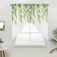thumbnail image 2 of Swag Valance Curtains for Windows, Summer Leaves Light Filtering Kitchen Curtains with Rod Pocket, Seasonal Green Nature Plants Aesthetic Window Treatment Valances for Living Room, 28x36 - 2 PCS, 2 of 9
