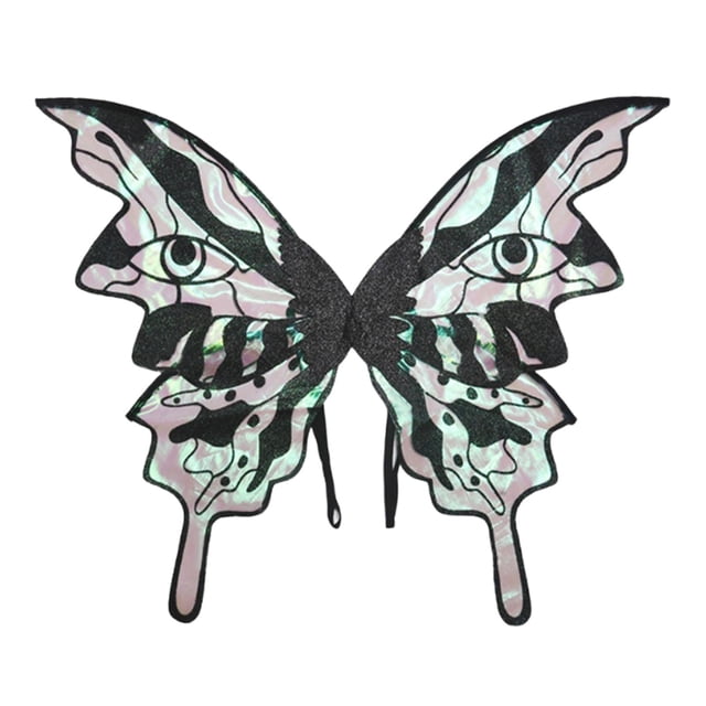 Disfraz ligero de princesa con alas de mariposa para actuaciones en festivales. Negro