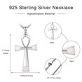 thumbnail image 6 of Coachuhhar Ankh Necklace 925 Sterling Silver Cross Pendant Necklace Amulet Protection Jewelry Opal Ankh Necklace Gifts for Women Men, 6 of 7