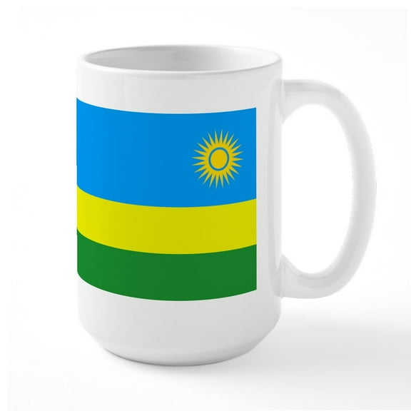 CafePress - Rwanda Flag Large Mug - 15 oz Ceramic Large White Novelty Mug
