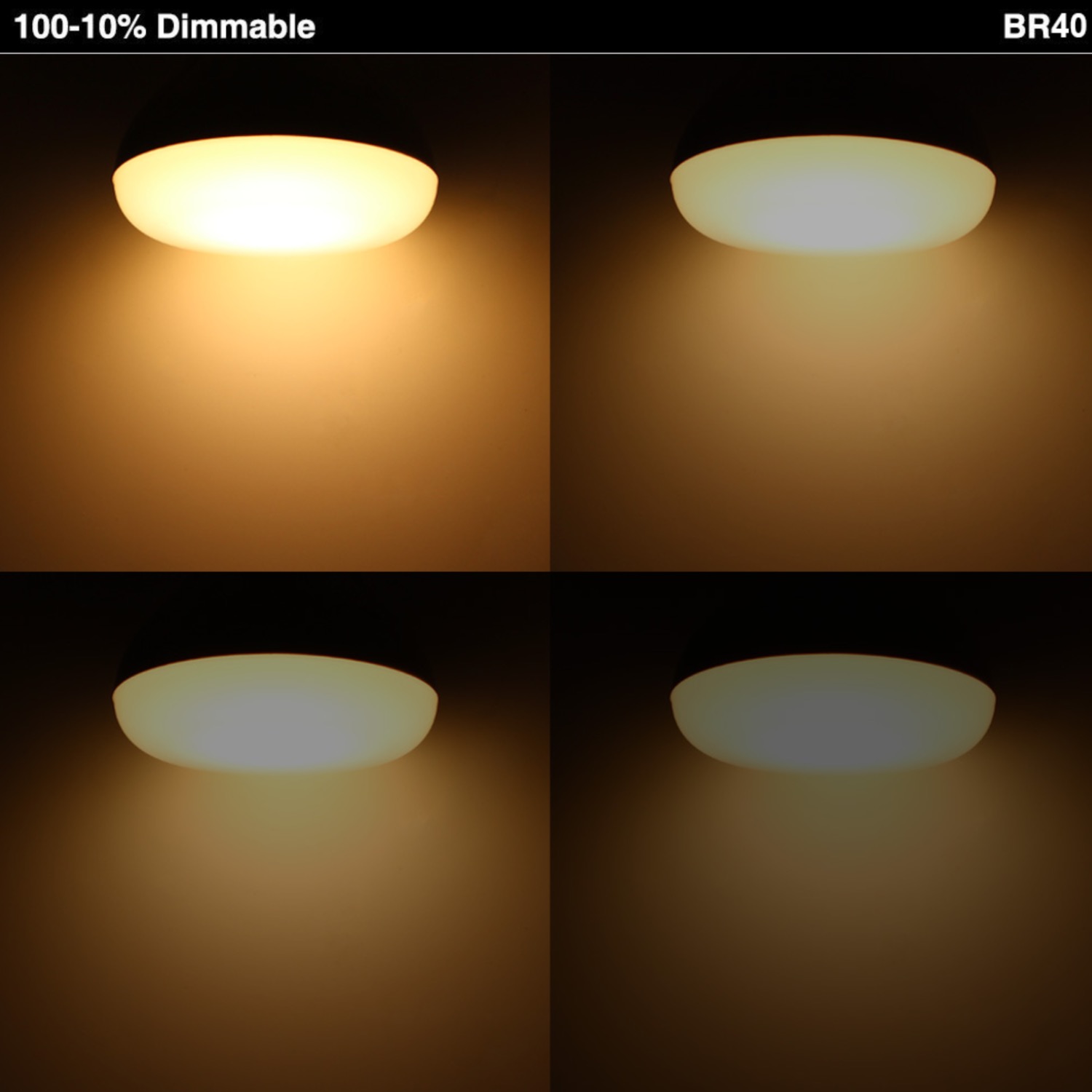 17W (85W Equiv.) Dimmable BR40 LED Bulb, Flood Light Bulb, 1100lm, 3000K Warm White, E26/E27 Base