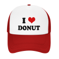thumbnail image 2 of I Heart Donut Love Food Funny Trucker Hat Baseball Cap Unisex Red, 2 of 5