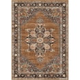 thumbnail image 5 of Toyoso 8x10 Large Traditional Area Rug, Bordered Geometric Silicone Carpet, Durable Washable Non Slip Large Floor Decor for Dining Room and Family Space, 0.25 inch Stain Resistant Rug, Brown Rust, 5 of 7
