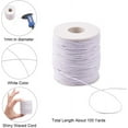thumbnail image 2 of 100 Yards Round Waxed Cotton Cord 1mm Macrame Craft DIY Thread Rattail Beading String for Jewelry Making Chinese Knotting Kumihimo Shamballa Friendship Bracelets - White DIY Making, 2 of 9