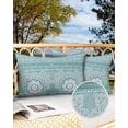 thumbnail image 2 of Pack of 2 Outdoor Pillow Covers, Beautiful Mandala Hippy Bohemian Waterproof Square Throw Pillowcase Cushion Decorative Pillow Covers for Couch Patio Tent, 20x12 in, 2 of 6
