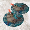 thumbnail image 3 of Swimming Otter Ornament Suncatcher, Otter and Flowers Window Hanging, Ocean Animal Lover Home Decoration, Indoor Decor, 2025, Holiday Decoration, 2025, Festive Home Accent,, 3 of 5
