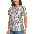 thumbnail image 5 of Yiaed Fun Animal with Unicorn Print Women's T Shirt V-Neck Short Sleeve Shirt Casual Breathable Tee Summer Tops-Large, 5 of 5