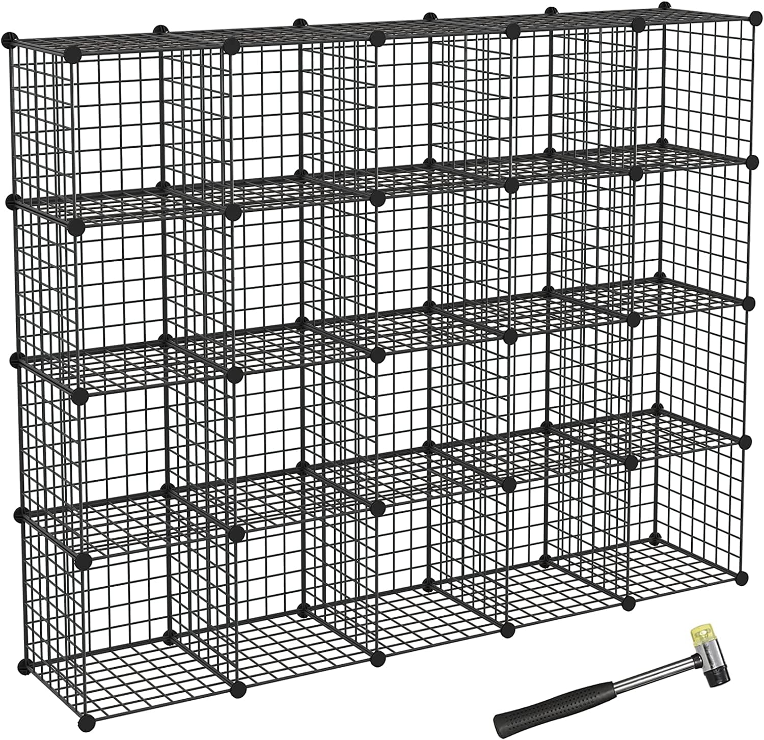 GUAIPOU Wire Cube Storage Organizer, 12Cube Metal Grids Storage Shelf