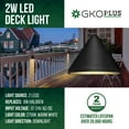 thumbnail image 2 of GKOplus Low Voltage 12-24V AC/DC 2W LED Deck Lights, Triangle Landscape Post Fence Light , Rated for Wet Location, Die-cast Aluminum, Accent Lighting Fixtures with Black Powder Coated Finish (6-Pack), 2 of 5