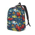 thumbnail image 1 of Saiise Vehicles Cartoon with Funny Drivers,Animal Drivers Print Laptop Backpack - Adjustable Shoulder Straps, Water-Resistant, Large Capacity, Stylish Design, Unisex for School, Office, Travel-Small, 1 of 5