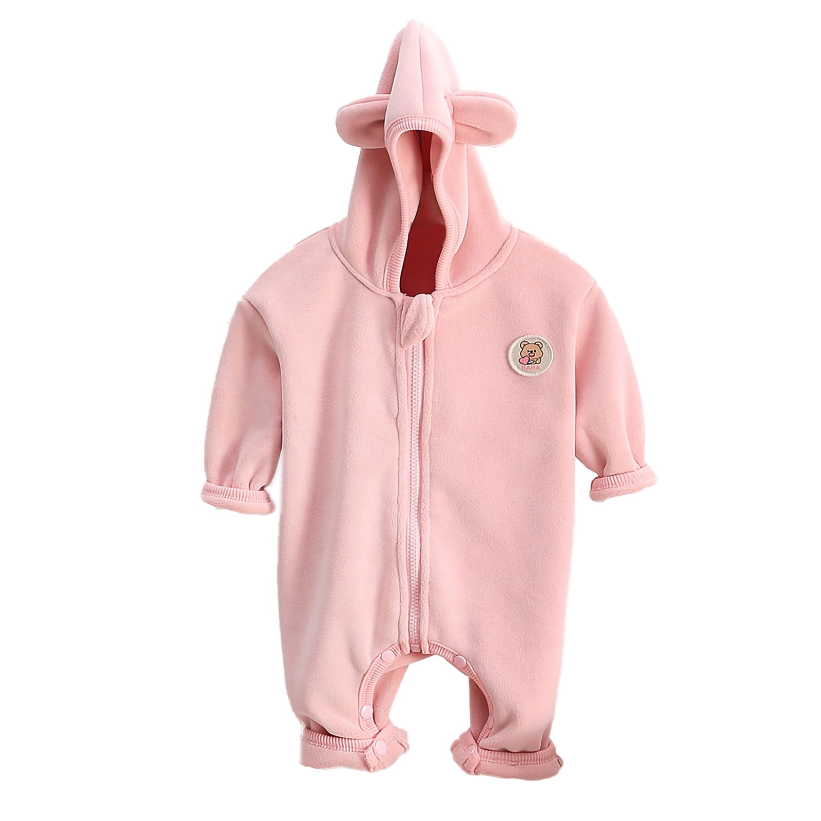 Hicidod Newborn Fleece Romper Snowsuit Cute Thick Soft Jumpsuit Bodysuit Warm Outwear Fall Winter Onesie Pajamas for Baby Boys Girls