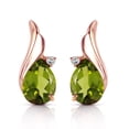 thumbnail image 2 of Galaxy Gold 14K Solid Gold Natural Peridot Drop Earrings for Women - Rose Gold Fine Jewelry, 2 of 3