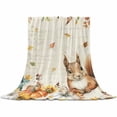 thumbnail image 2 of Fall Squirrel Pumpkin Sunflower Leaf Farmhouse Thanksgiving Throw Flannel Blanket 30x40In Super Soft Cozy Bed Blanket, Lightweight Plush Fuzzy Bed Throw for Bedroom Sofa Couch Living Room, 2 of 4