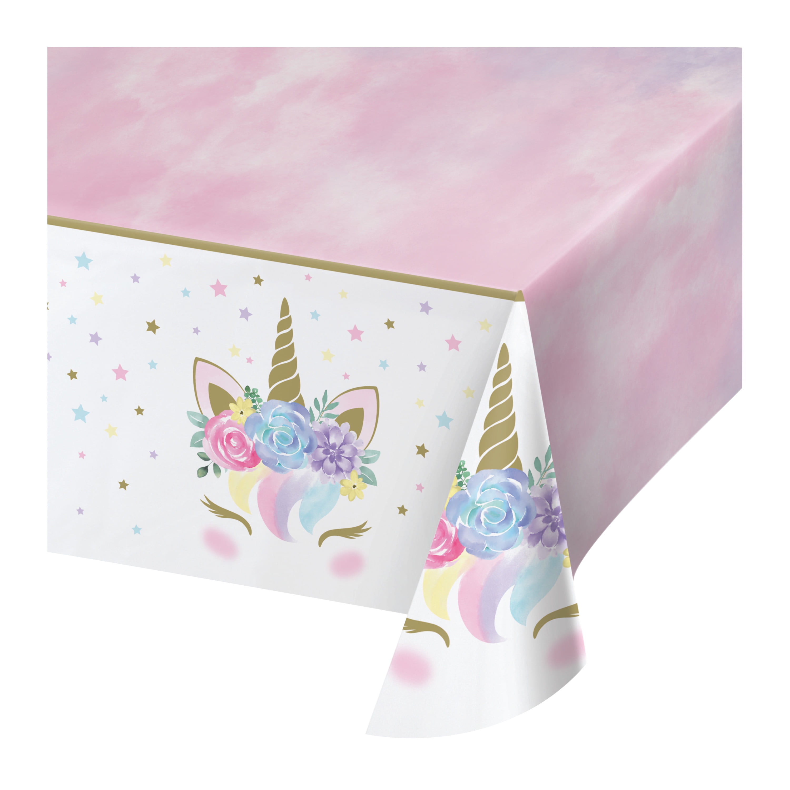 Unicorn Baby Shower Plastic Tablecloths, 3 Count