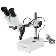 AmScope 10X & 20X Widefield Stereo Microscope with Boom Arm Stand and Incident Light New