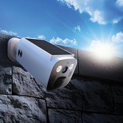 Night Owl 2K Battery Solar Powered Camera with Spotlight and 2-Way Audio - White