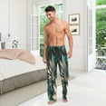 thumbnail image 6 of Vintage Teal Blue Flowers Men's Pajama Pants Lightweight Sleepwear Bottom Lounge Pants, 6 of 6