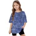 thumbnail image 6 of Virmaxy (5-15 Years) Boys Girls Fashion Casual Shirt Teenagers Solid Color Short Sleeve Round Neck Top Summer Loose Casual Trendy Pullover Shirt Multicolor-22 12 Years, 6 of 8