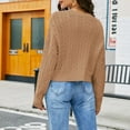 thumbnail image 4 of Solid Short Sweaters for Women Long Sleeve Round Neck Pullover Cropped Sweater Pullover Tops Trendy Casual Knits Shirt, 4 of 5